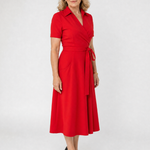 Laebeth | Collared Wrap Waist Midi Dress