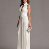 Tamsinrina | Pleated Halter Neck Wide Leg Jumpsuit