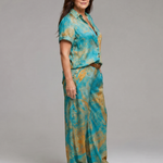 Dorna | Paisley Print Short Sleeve Top And Wide Leg Pants Set
