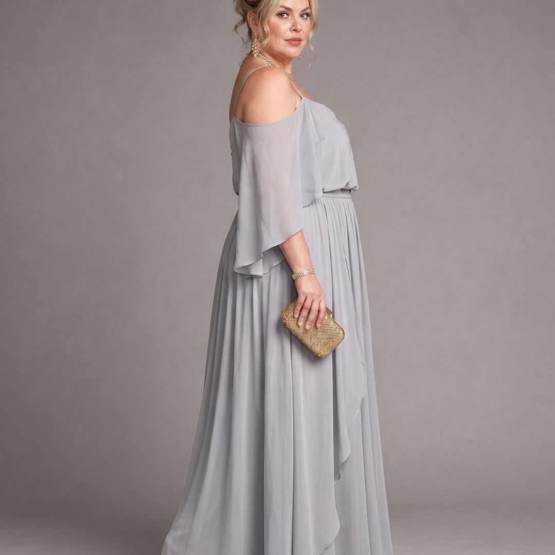 Vesbelle | Cold Shoulder Top And Flowing Maxi Skirt Set