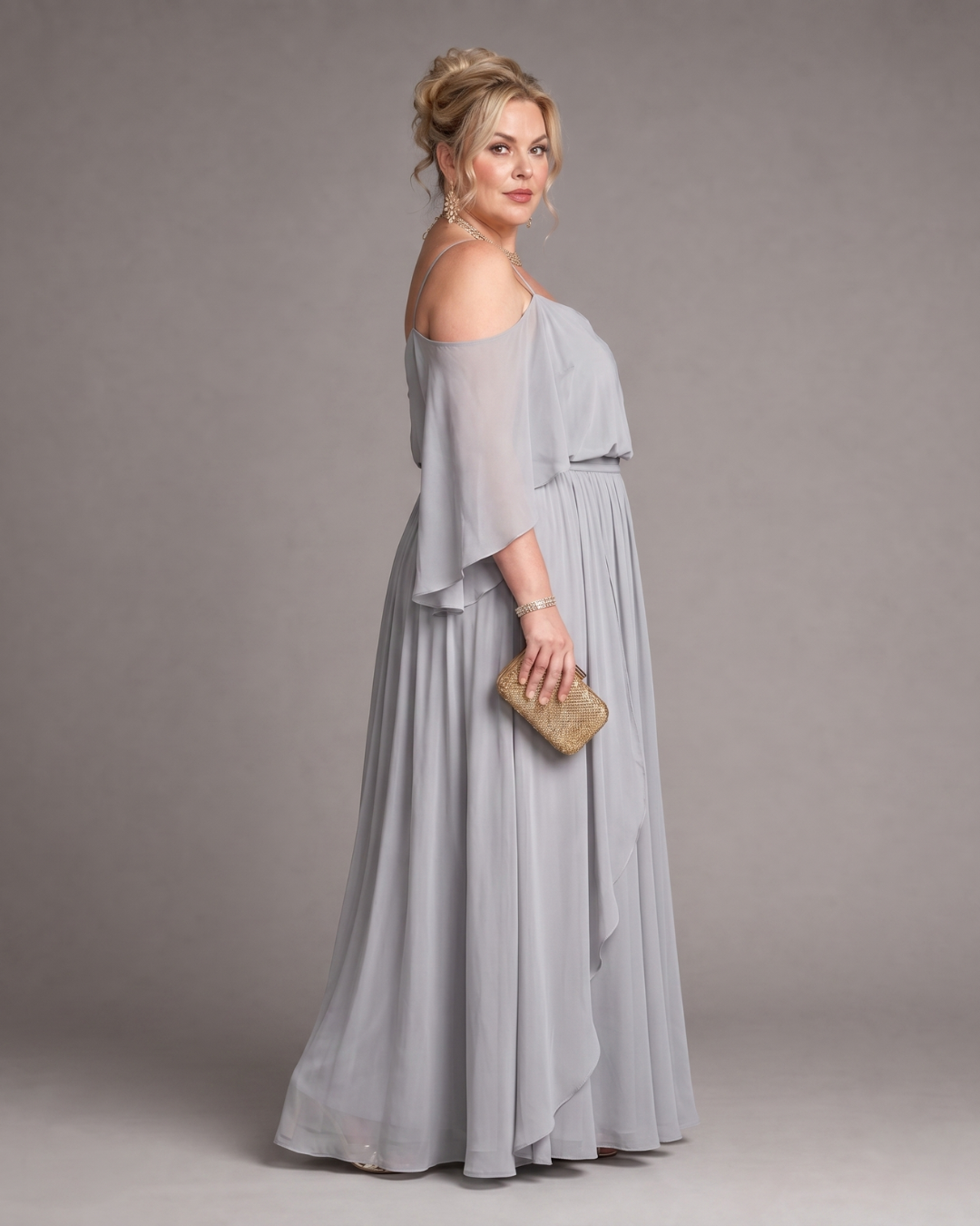 Vesbelle | Cold Shoulder Top And Flowing Maxi Skirt Set