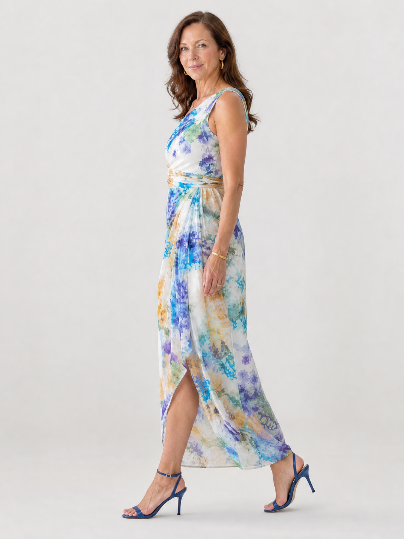 Thalrose | One Shoulder Floral Print Midi Dress