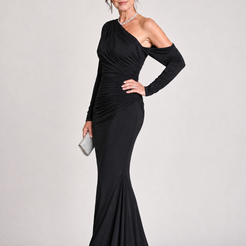 Liawyn | One Shoulder Ruched Maxi Dress