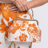 Milney | Floral Embroidered Frame Chain Handbag