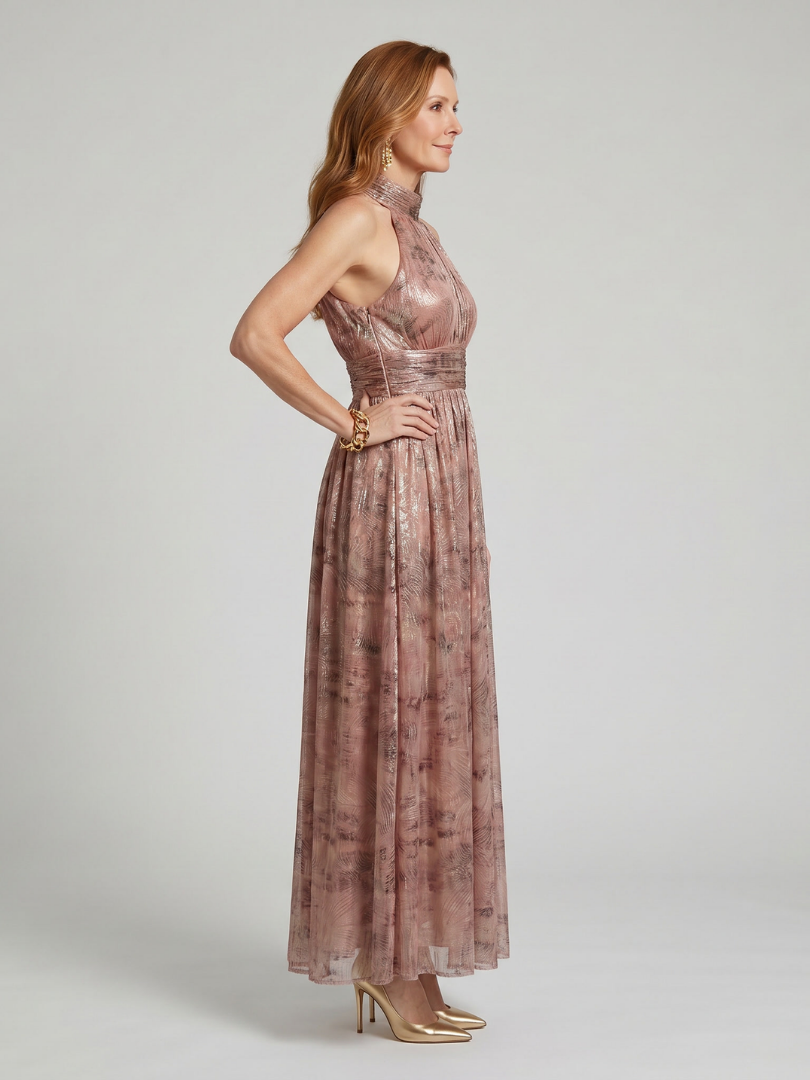Fleurina | Textured Finish Sleeveless Midi Dress