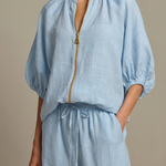 Halrin | Zip Front Blouson Top Wide Leg Set