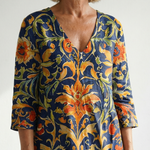 Callamae | Clean Ornate Floral Midi Dress