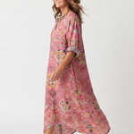 Esmerina | Abstract Print Relaxed Pocket Midi Dress
