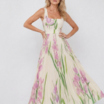 Camwen | Pleated Sleeveless Square Neck Midi Dress