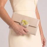 Hilamae | Crystal Buckle Satin Envelope Clutch Bag