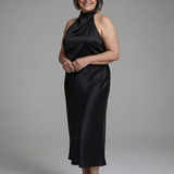 Veramarie | Halter Draped Midi Dress