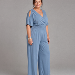 Noretta | Cold Shoulder Wrap Waist Relaxed Jumpsuit