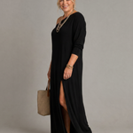 Mildra | One Shoulder Side Slit Flowing Midi Dress