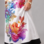 Callada | Watercolor Bloom Print Flowing Pocket Midi Dress