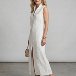 Norrin | High Collar Front Slit Midi Dress