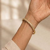 Vidarina | Twisted Crystal Inlay Slim Bangle