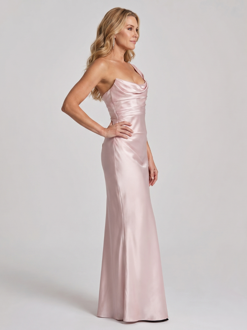 Zarthea | One Shoulder Draped Neckline Maxi Dress