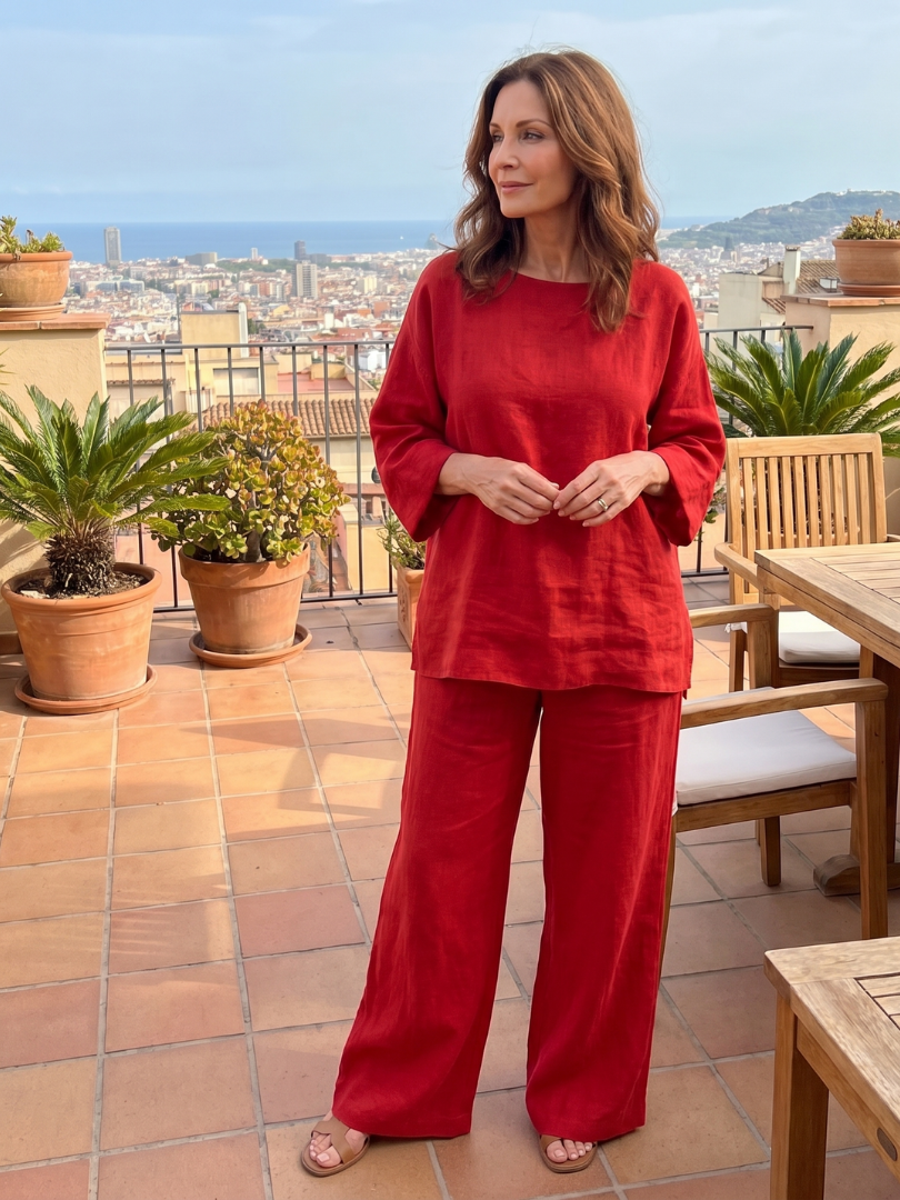 Saffa | Oversized Tunic Wide Leg Pant Set