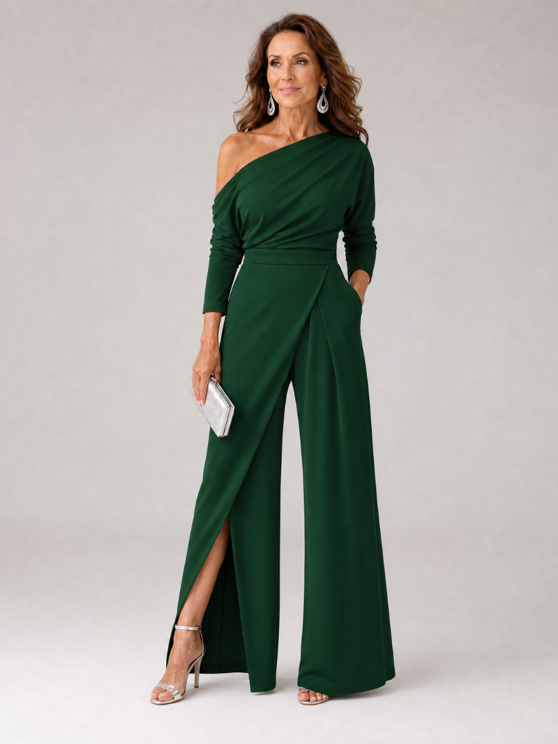 Linnssa | One Shoulder Wide Leg Jumpsuit