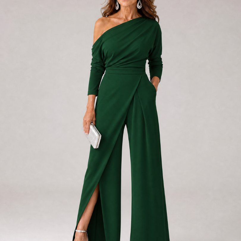 Linnssa | One Shoulder Wide Leg Jumpsuit