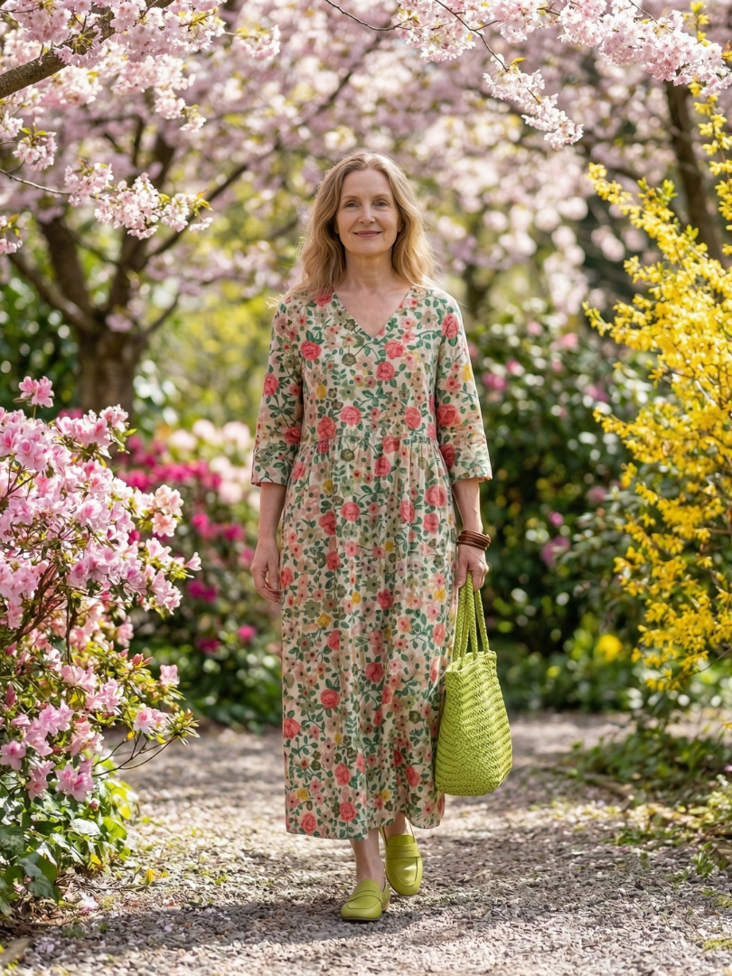 Lorina | Scatter Flower Midi Dress