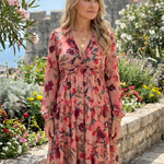 Tovawyn | Floral Print Long Sleeve Tiered Maxi Dress