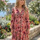 Tovawyn | Floral Print Long Sleeve Tiered Maxi Dress