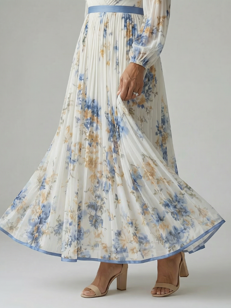 Serlia | Pleated Wrap Midi Dress