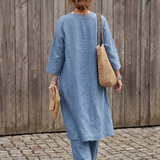 Penwynne | Loose Tunic Top Wide Leg Pant Set