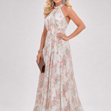 Solmae | Floral Print Flowing Skirt Midi Dress