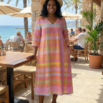 Perwynne | Easy Drape Stripe Midi Dress