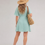 Surivia | Short Flutter Sleeve Flared Skirt Mini Dress