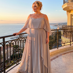 Vesbelle | Cold Shoulder Top And Flowing Maxi Skirt Set