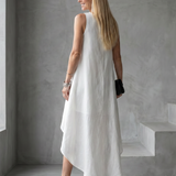 Talnia | Sleeveless High Low Flowing Shape Midi Dress