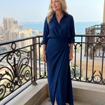 Orlavia | Long Sleeve Wrap Front Maxi Dress