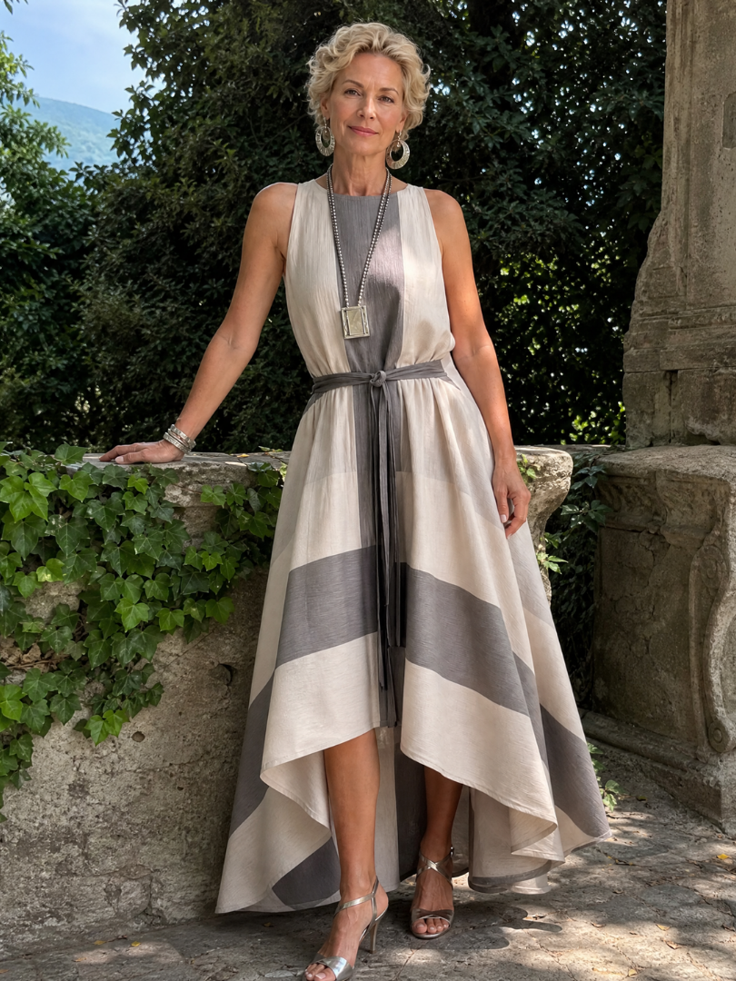 Willora | Sleeveless High Low Midi Dress