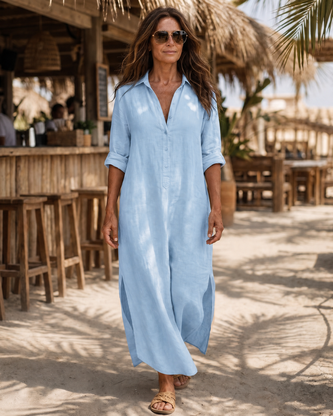 Verenathea | Button Front Collared Relaxed Midi Dress