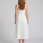 Kalwynne | Spaghetti Strap Ruched Bodice Midi Dress
