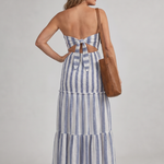 Sennasette | Strapless Tiered Stripe Skirt Midi Dress