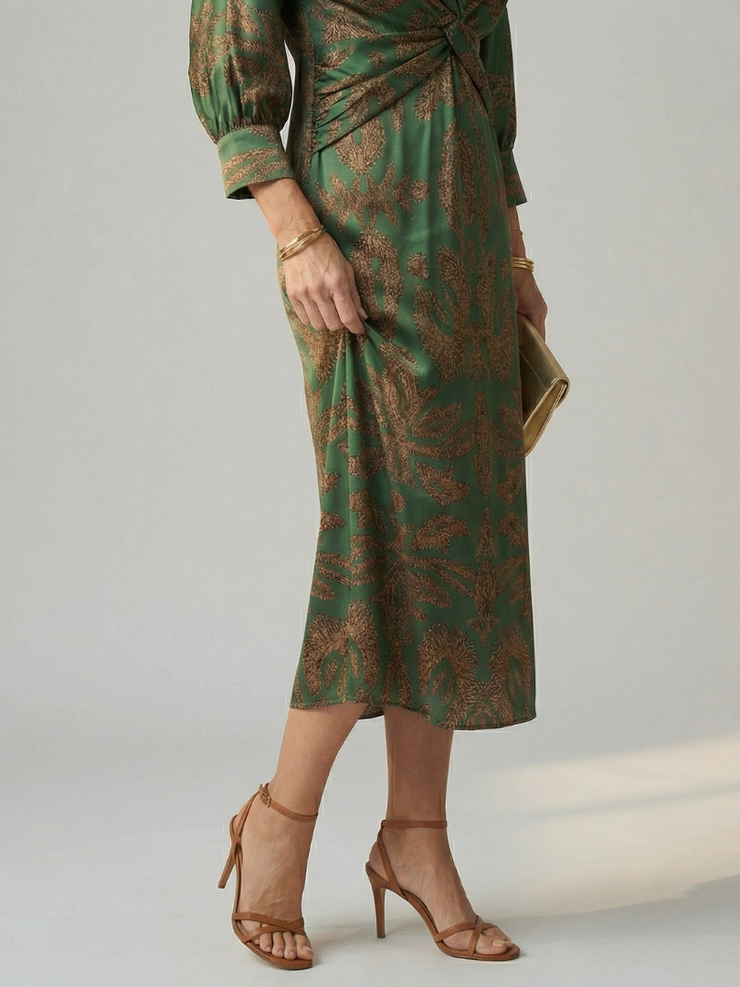 Linnsette | Natural Wrap Midi Dress