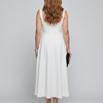 Dalbelle | Sleeveless Square Neck Flared Skirt Midi Dress
