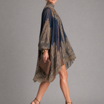 Noravia | High Neck Printed High Low Mini Dress
