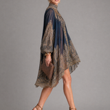 Noravia | High Neck Printed High Low Mini Dress