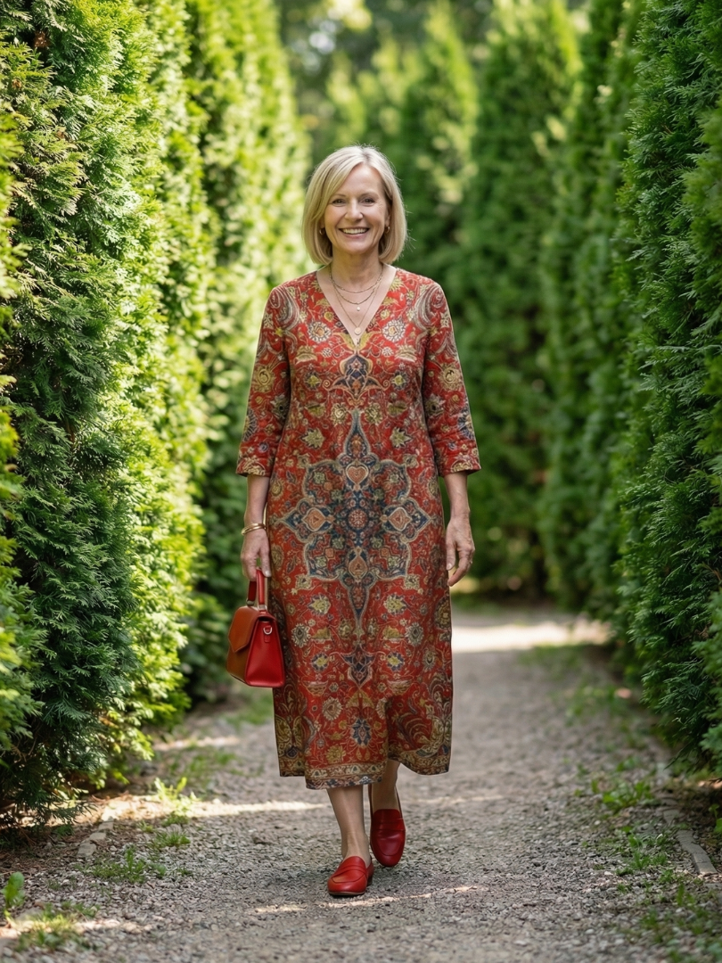 Prundra | Ease Patchwork Midi Dress