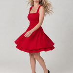 Tamsinlyn | Sleeveless Square Neck Flared Skirt Mini Dress