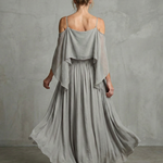 Norarina | Layered Drape Cold Shoulder Top Wide Leg Set