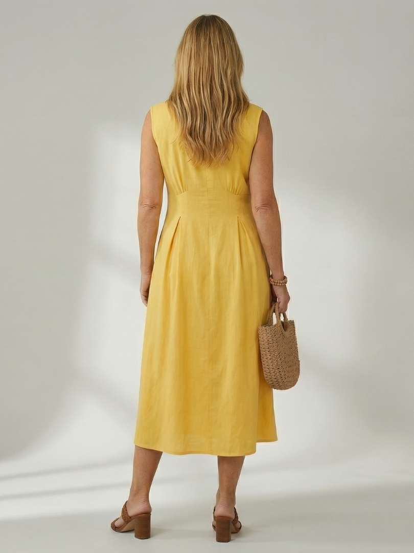 Tesbeth | Stack Button Midi Dress