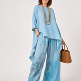 Renssa | High Low Tunic And Wide Leg Pant Set