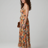 Marwyn | Spaghetti Strap Abstract Print Midi Dress