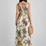 Milndra | Tropical Print Sleeveless Maxi Dress